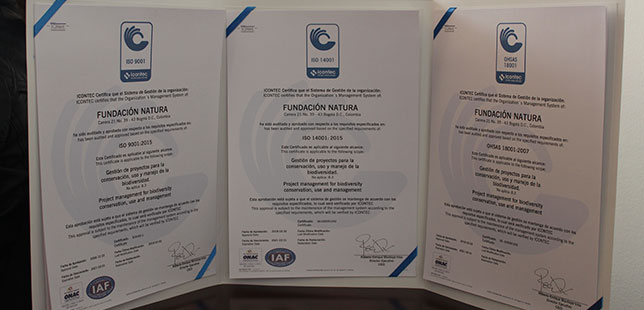 Fundación Natura Recibió Certificaciones ISO 14001, OSHAS 18001 Y Se Actualizó En La ISO 9001